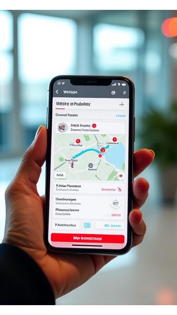 Smartphone showing WHEP Mobility app interface in Italian, displaying a route and compliance info.